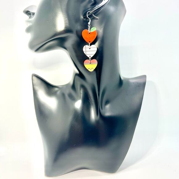 Teacher Earrings - School Earrings - Back To School - Apple - Paper - Pencil - Picture 6 of 8